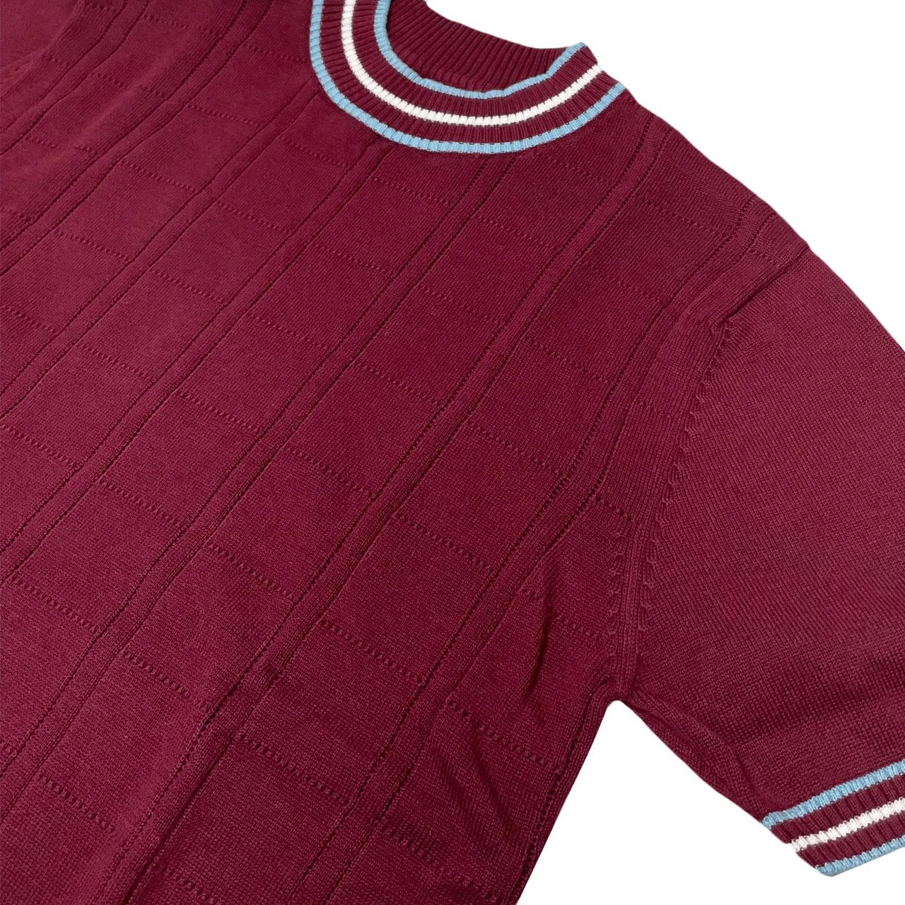 Wilson Pointelle Knit Mod Mock Turtleneck Tipped Tee In Zinfandel 6 Wilson Pointelle Knit Mod Mock Turtleneck Tipped Tee In Zinfandel - Image 4