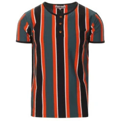 Winstono Mod Stripe Grandad Tee (T) -Fashion House Store madcap england winstono stripe grandad top tapestry 1 83877.1661262073 1