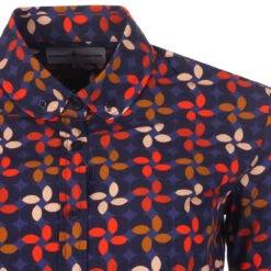 Celia Retro Petals MADCAP Mod Penny Collar Shirt -Fashion House Store madcap england womens 60s petal shirt navy 2 27499.1661263126 1