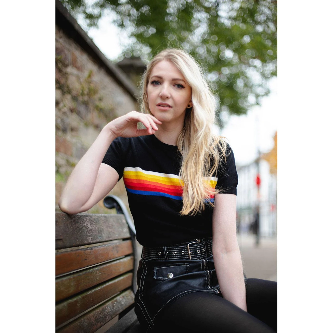 Britpop Women's Retro Rainbow Top 4 Britpop Women's Retro Rainbow Top - Image 2