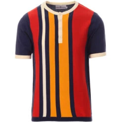 Zen Mod Stripe Knit Grandad Top (A) -Fashion House Store madcap england zen knitted grandad top peacoat 2 94127.1661261255