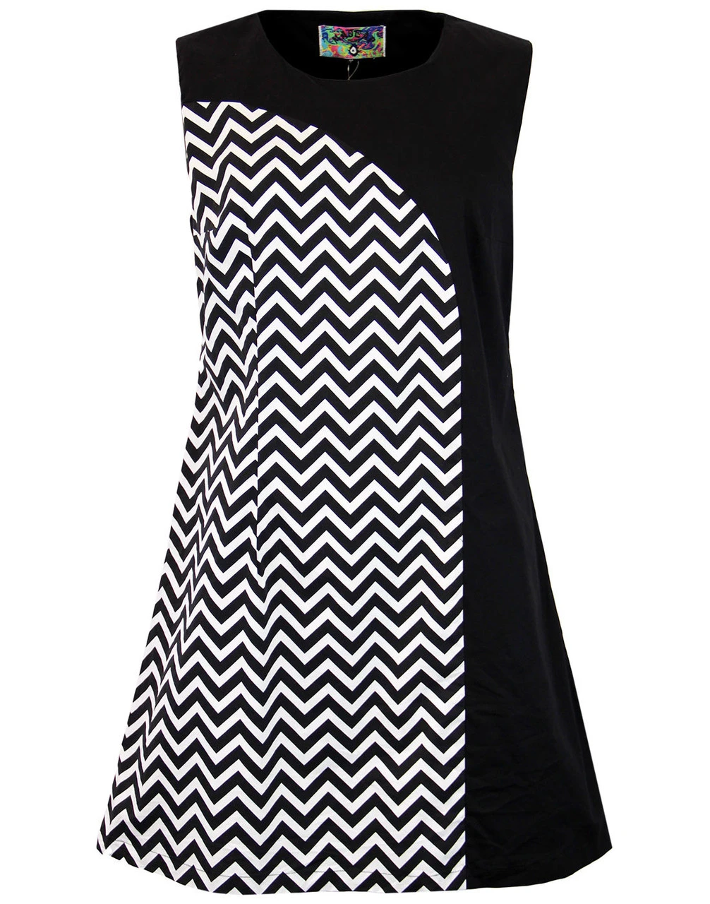 Luna 1960s Mod Zig Zag Panel Dress 3 Luna 1960s Mod Zig Zag Panel Dress