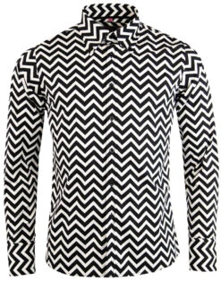 Zig Zag Trip Mod Button Down Shirt -Fashion House Store madcap england zig zag shirt 5 64806.1661270785