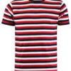 Bande Retro Mod Tri-Stripe T-Shirt 2 Bande Retro Mod Tri-Stripe T-Shirt -Fashion House Store madcap feeder stripe white navy red front 60092.1661269521