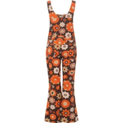 Celandine MADCAP Retro 70s Floral Dungaree Flares -Fashion House Store madcap floral dungarees brown back 18970.1664268408
