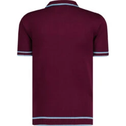 Miles Mod Jacquard Knit Polo (Z) -Fashion House Store madcap jacquard polo zinfandel back 17606.1684508648