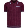 Miles Mod Jacquard Knit Polo (FB) -Fashion House Store madcap jacquard polo zinfandel front 46871.1684508647 1