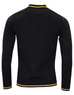 Marriott Suede Mod Polo Cardigan NR -Fashion House Store madcap marriot black back 13119.1661268926