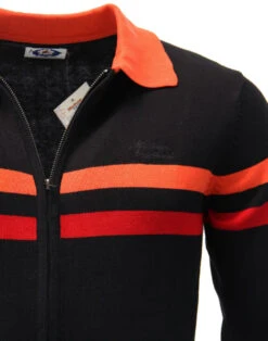 Mavers MADCAP Retro Mod Zip Through Knit Track Top -Fashion House Store madcap mavers black 1 17870.1661338742