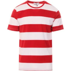 Milne Retro Mod Block Stripe Tee -Fashion House Store madcap milne tee red white 01 18664.1661261335