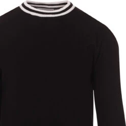 LS Moon Mod Tipped Knit Jumper (B) -Fashion House Store madcap moon longsleeve top black det1 13486.1661260864 1