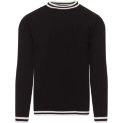 LS Moon Mod Tipped Knit Jumper (N) -Fashion House Store madcap moon longsleeve top black front1 26535.1661260862 4