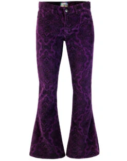 Paisley Rave Retro 70s Cord Flares -Fashion House Store madcap paisley rave flares purple 4 24014.1661270129 2