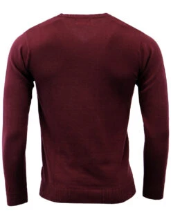Redford 60s Mod V-Neck Jumper BISON -Fashion House Store madcap redford jumper maroon 3 28620.1661271338