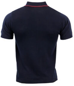Aftermath 60s Mod Stripe Knit Polo (Navy) -Fashion House Store madcap stripe aftermath polo navy1 20905.1661271625 1
