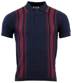 Aftermath 60s Mod Stripe Knit Polo -Fashion House Store madcap stripe aftermath polo navy4 81875.1661271624