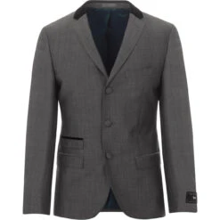 Mohair Tonic Velvet Collar Blazer -Fashion House Store madcap suit blazer silver main 68090.1661265131