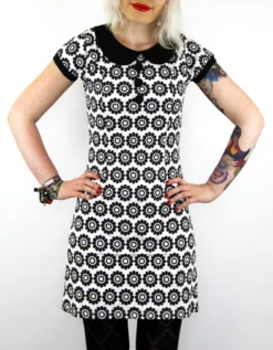 Dollierocker Daisy MADCAP Mod Floral Dress (White)