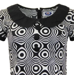 Dollierocker Op Art Mod Dress BLUE -Fashion House Store madcap england dollierocker dress opart3 01988.1679657182