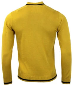 Marriott Suede Mod Polo Cardigan BG -Fashion House Store madcap england suede marriott mustard1 46509.1661272846 4