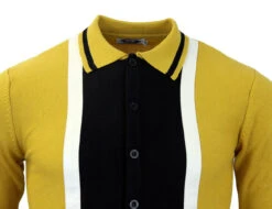 Marriott Suede Mod Polo Cardigan NR -Fashion House Store madcap england suede marriott mustard3 47969.1661272847