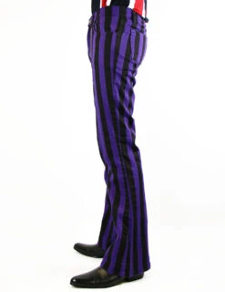 Holy Roller - Retro 60s Striped 70s Indie Flares B -Fashion House Store madcap holy roller black purple4 71674.1661274059