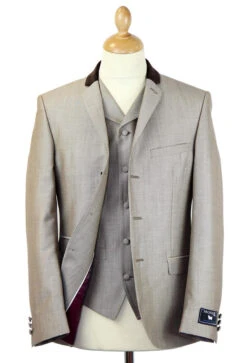 Tailored By Mod Mohair Waistcoat T -Fashion House Store madcap mod suit taupe waistcoat1 28321.1661273937