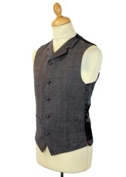 Redford High Fasten Check Waistcoat -Fashion House Store madcap silver check suit waistcoat2 89687.1661273026