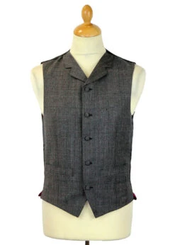 Redford High Fasten Check Waistcoat -Fashion House Store madcap silver check suit waistcoat4 08038.1661273025