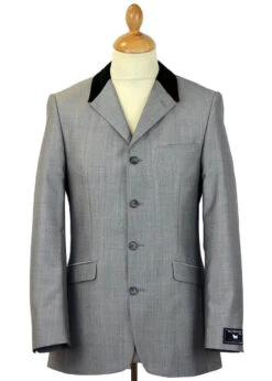 Fab 4 Button Mod Mohair Suit Jacket -Fashion House Store madcap silver mohair suit jacket7 61215.1661272971