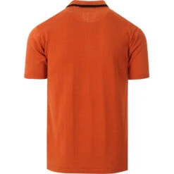 Aftermath 60s Mod Stripe Knit Polo -Fashion House Store madcapeng aftermath polo rust back1 92085.1661264312