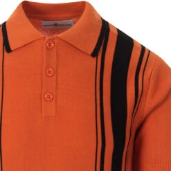 Aftermath Mod Stripe Knit Polo RUST 18 Aftermath Mod Stripe Knit Polo RUST -Fashion House Store madcapeng aftermath polo rust detail1 80833.1661264313 2