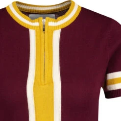 Aster 60s Mod Zip Neck Knit Dress T -Fashion House Store madcapeng aster knit dress zinfandel detail 95510.1673453150