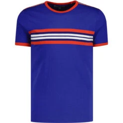 Cassette Retro 70s Stripe Tee (WA) -Fashion House Store madcapeng cassette tshirt blue front 78634.1678185028