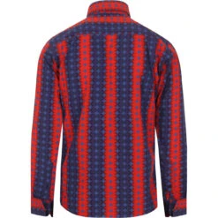 Diamond Dots Mod High Collar Shirt -Fashion House Store madcapeng circle pattern shirt blue back 75594.1661263163