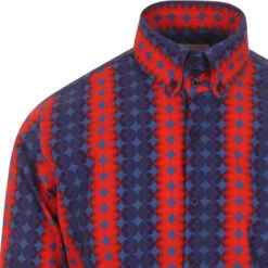 Diamond Dots Mod High Collar Shirt