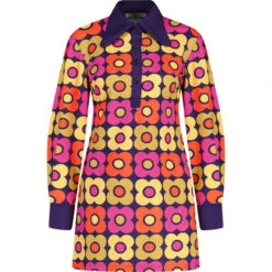 Daydream Paisley Surf Polo Dress -Fashion House Store madcapeng daydreamer retro flower dress navy front 07636.1676647372