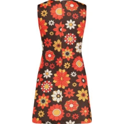 Daytripper Retro 70s Floral Dress -Fashion House Store madcapeng daytripper 70s dress brown back 63985.1676647683