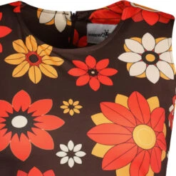 Daytripper Retro 70s Floral Dress -Fashion House Store madcapeng daytripper 70s dress brown detail 88549.1676647684