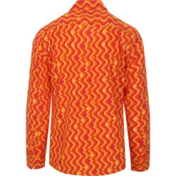 Surfari Retro Resort Collar Shirt -Fashion House Store madcapeng dotwave pattern shirt orange back 71694.1661263152