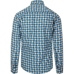 Trip Geo Chevron Retro Mod Shirt -Fashion House Store madcapeng geo print shirt blue back 52089.1661263266
