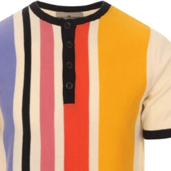 Zen Mod Stripe Knit Grandad Top (F) -Fashion House Store madcapeng grandad tshirt whisper detail 20501.1661263054 1