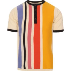 Zen Mod Stripe Knit Grandad Top (F) -Fashion House Store madcapeng grandad tshirt whisper front 95944.1661263052 1