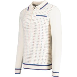Coltrane Mod Jacquard Knit Polo SW -Fashion House Store madcapeng jacquard zip ls polo snow side 85291.1678197974