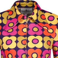 Juliet MADCAP Retro 70s Dagger Collar Zip Shirt N -Fashion House Store madcapeng juliete retro flower shirt navy detail 64928.1676647640