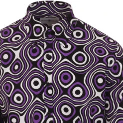 Trip Op Art Mod Big Collar Shirt BR -Fashion House Store madcapeng opart shirt lilac detail 61836.1661262959 1