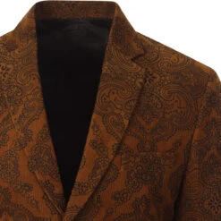 Paisley Rave Cord 3 Button Blazer T -Fashion House Store madcapeng paisley cord blazer tan detail 14024.1661264630 1