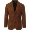 Purple Paisley Rave 60s Cord Blazer -Fashion House Store madcapeng paisley cord blazer tan front 43598.1661264627