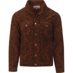 Woburn Paisley Cord Trucker Jacket -Fashion House Store madcapeng paisley cord trucker tan front 32279.1661264521