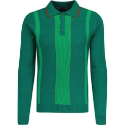 Nova Rib Knit Tonal Stripe Polo TP -Fashion House Store madcapeng ribbed polo top evergreen front 74718.1673453203 1